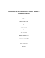 Effects of acoustic and fluid dynamic interactions in resonators: applications in thermoacoustic refrigeration