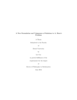 A new formulation and uniqueness of solutions to A. Horns problem