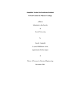 Simplified method for predicting residual solvent content in polymer coatings