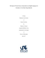 The impact of virtual literacy communities in an English language arts classroom: a case study using Goodreads