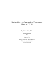 Singing City: a case-study of governance chaos in FY '09