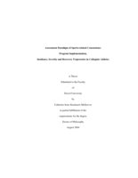 Assessment paradigm of sports-related concussions: program implementation, incidence, severity and recovery trajectories in collegiate athletes