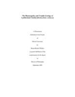 The bioenergetics and trophic ecology of leatherback turtles (Dermochelys coriacea)