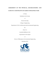 Assessment of the physical, socioeconomic and climatic constraints on green infrastructure