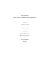Helping the homeless: program evaluation of Philadelphia's supportive housing program