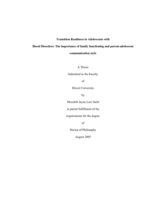 Transition readiness in adolescents with blood disorders: the importance of family functioning and parent-adolescent communication style