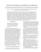 Studying and Supporting Collaborative Care Processes