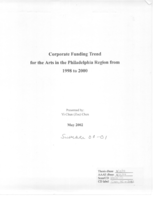 Corporate funding trends for the arts in the Philadelphia region from 1998-2000