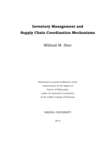 Inventory management and supply chain coordination mechanisms