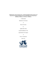 Globalization and nursing practice: a phenomenological study of the lived experiences of Nigerian registered nurses working in the United States' healthcare industry in Northern California