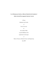 Use of diatomaceous earth as a siliceous material in the formation of alkali activated fine-aggregate limestone concrete