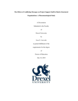 The Effects of Conflicting Messages on Project Support Staff in Matrix Structured Organizations: A Phenomenological Study