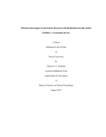 Obstacles that impact social science research with residential juvenile justice facilities: a systematic review