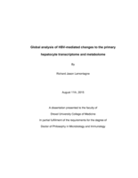 Global analysis of HBV-mediated changes to the primary hepatocyte transcriptome and metabolome