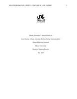 Health promotion lifestyle profile of low-income African American women during interconception