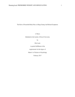 The role of premorbid body mass in binge eating and related symptoms