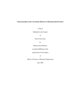 Characterization of the viscoelastic behavior of pharmaceutical powders