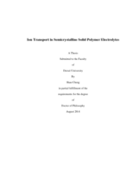Ion Transport in Semicrystalline Solid Polymer Electrolytes