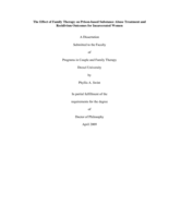 The effect of family therapy on prison-based substance abuse treatment and recidivism outcomes for incarcerated women