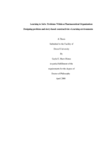 Learning to solve problems within a pharmaceutical organization: designing problem and story-based constructivist e-learning environments