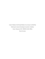 Content validation of the perinatal palliative care advance care birth plan following the American Psychological Association's guidelines