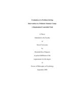 Evaluation of a problem-solving intervention at a pediatric summer camp: a randomized controlled trial