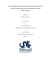 Rogers' diffusion of innovation used to explore special education administrators' self-reported technology skills and attitudes regarding speech language pathology telepractice