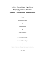 Initiated Chemical Vapor Deposition of Poly(vinylpyrrolidone) Thin Films: Synthesis, Characterization, and Applications