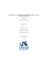 The preparedness of African American early childhood administrators to build quality preschool programs