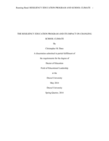 The resiliency education program and its impact on changing school climate