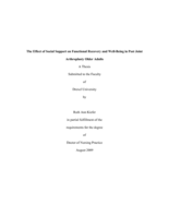 The effect of social support on functional recovery and well-being in post joint arthroplasty older adults
