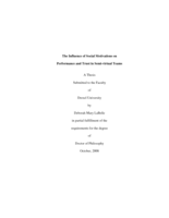 The influence of social motivations on performance and trust in semi-virtual teams