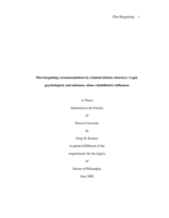Plea bargaining recommendations by criminal defense attorneys: legal, psychological, and substance abuse rehabilitative influences