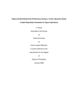 Sleep and neurobehavioral performance during a 14-day laboratory study of split sleep/wake schedules for space operations