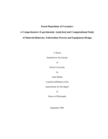 Fused deposition of ceramics: a comprehensive experimental, analytical and computational study of material behavior, fabrication process and equipment design