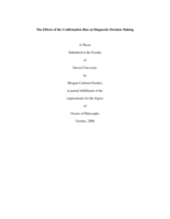 The effects of the confirmation bias on diagnostic decision making