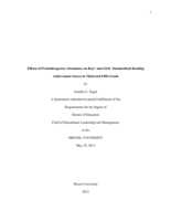 Effects of prekindergarten attendance on boys and girls standardized reading achievement scores in third and fifth grade