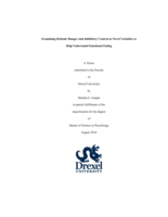 Examining Hedonic Hunger and Inhibitory Control as Novel Variables to Help Understand Emotional Eating