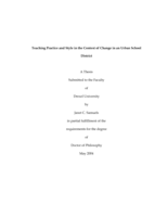 Teaching practice and style in the context of change in an urban school district