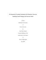 The integration of learning technologies in the elementary classroom: identifying teacher pedagogy and classroom culture