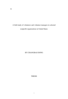 A field study of volunteers and volunteer managers in selected nonprofit organizations in United States