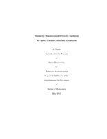 Similarity measures and diversity rankings for query-focused sentence extraction