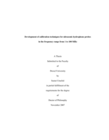 Development of calibration techniques for ultrasonic hydrophone probes in the frequency range from 1 to 100 MHz