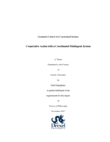 Geometric control of a constrained system: cooperative action with a coordinated multiagent system