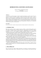 Representing scientific knowledge