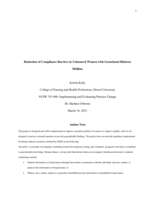 Reduction of compliance barriers in uninsured women with gestational diabetes mellitus
