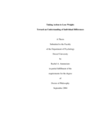 Taking action to lose weight: toward an understanding of individual differences