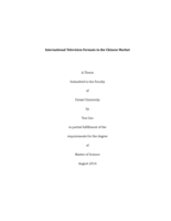 International television formats in the Chinese market