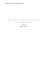 The impact of care coordination and caseload on the job satisfaction and perceived work-related stress of public health nurses