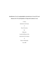 Identification of novel lysophospholipid acyltransferases in yeast (LPT1) and humans (LPCAT3) and regulation of triglyceride synthesis in yeast
